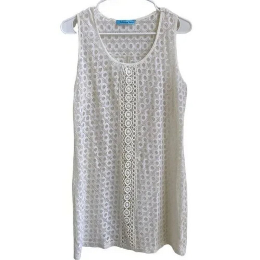 Soliatre Swim Off White Eyelet Lace Swimsuit Cover-Up – Womens Size Small